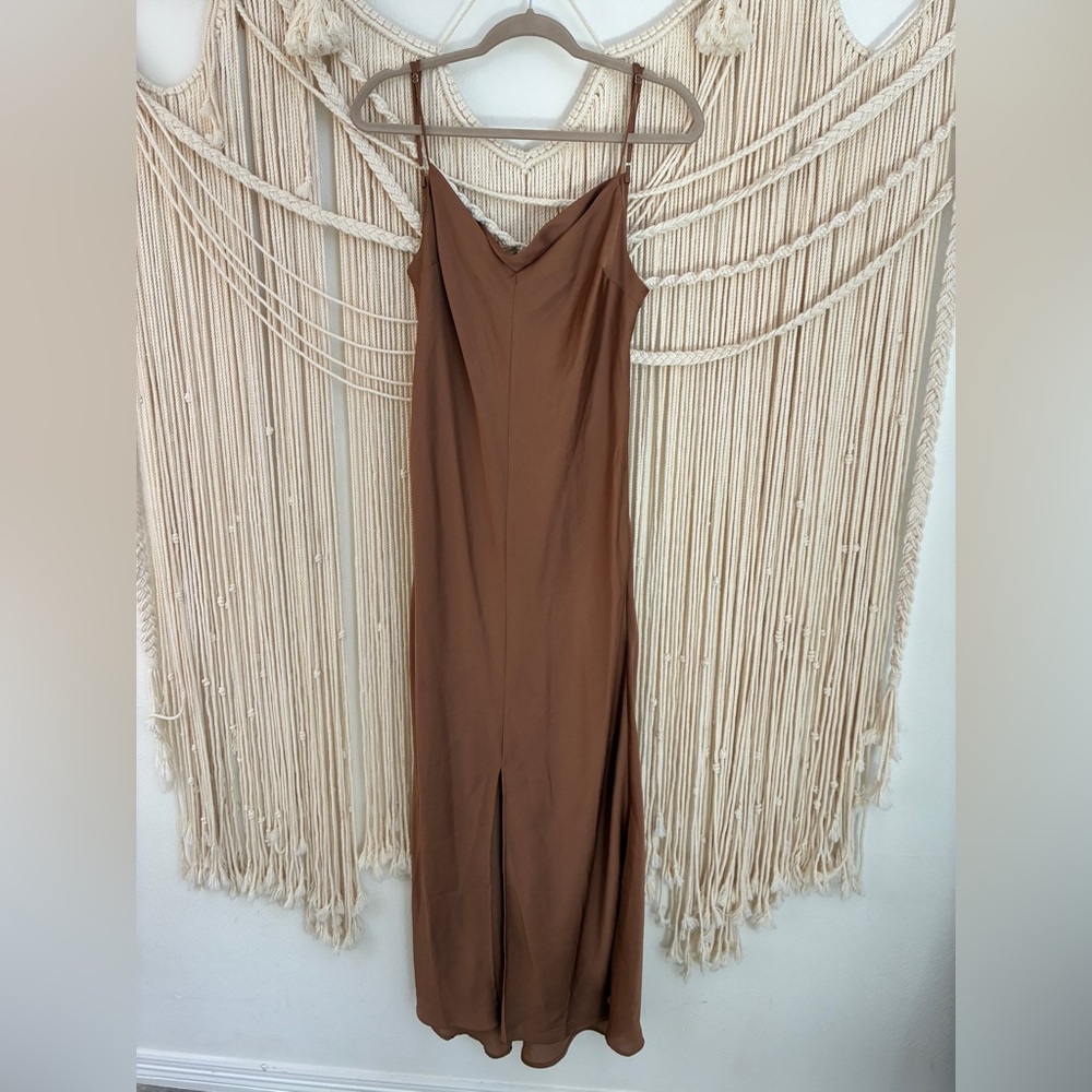 Free People Intimately Brown Bronze Maxi Slip Dress